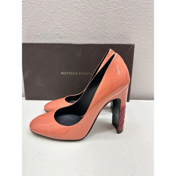 Bottega Veneta Womens Pumps Size 4 Pink Hibiscus Patent Leather New in Box $660 - Picture 5 of 14